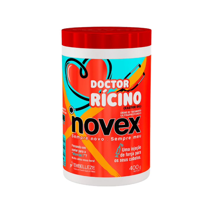 Soy el Doctor Ricino, el tratamiento que transformará tu cabello. Ideal para combatir los problemas del pelo seco. Con aceite de ricino, rico en omega 6, 9, ácidos grasos y vitamina E. Perfecto para porosidad media, pelo extremadamente seco y textura 3+. Nutro, hidrato, elimino el frizz y estimulo el crecimiento. ¿CÓMO ME APLICAS?: Lava con Vitay Doctor Ricino, aplica 1 cm debajo de la raíz o de medios a puntas, déjame actuar 10 minutos y enjuaga completamente. Soy LIBERADO y VEGANO.