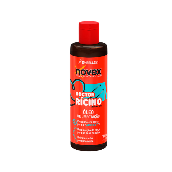 Soy el Óleo humectante Doctor Ricino, el doctor que te ayudará a tener un cabello más hermoso. Soy perfecto para nutrir tu pelo y controlar el frizz. Mi textura es densa, por lo que debes usarme en cantidades muy pequeñas y aplicarme de medios a puntas, evitando la raíz. ¿Cómo me aplicas? Después de lavar tu cabello con el champú Doctor Ricino, con el pelo húmedo, deja caer una gota en tus manos, frótalas para activarme y aplícame de medios a puntas.